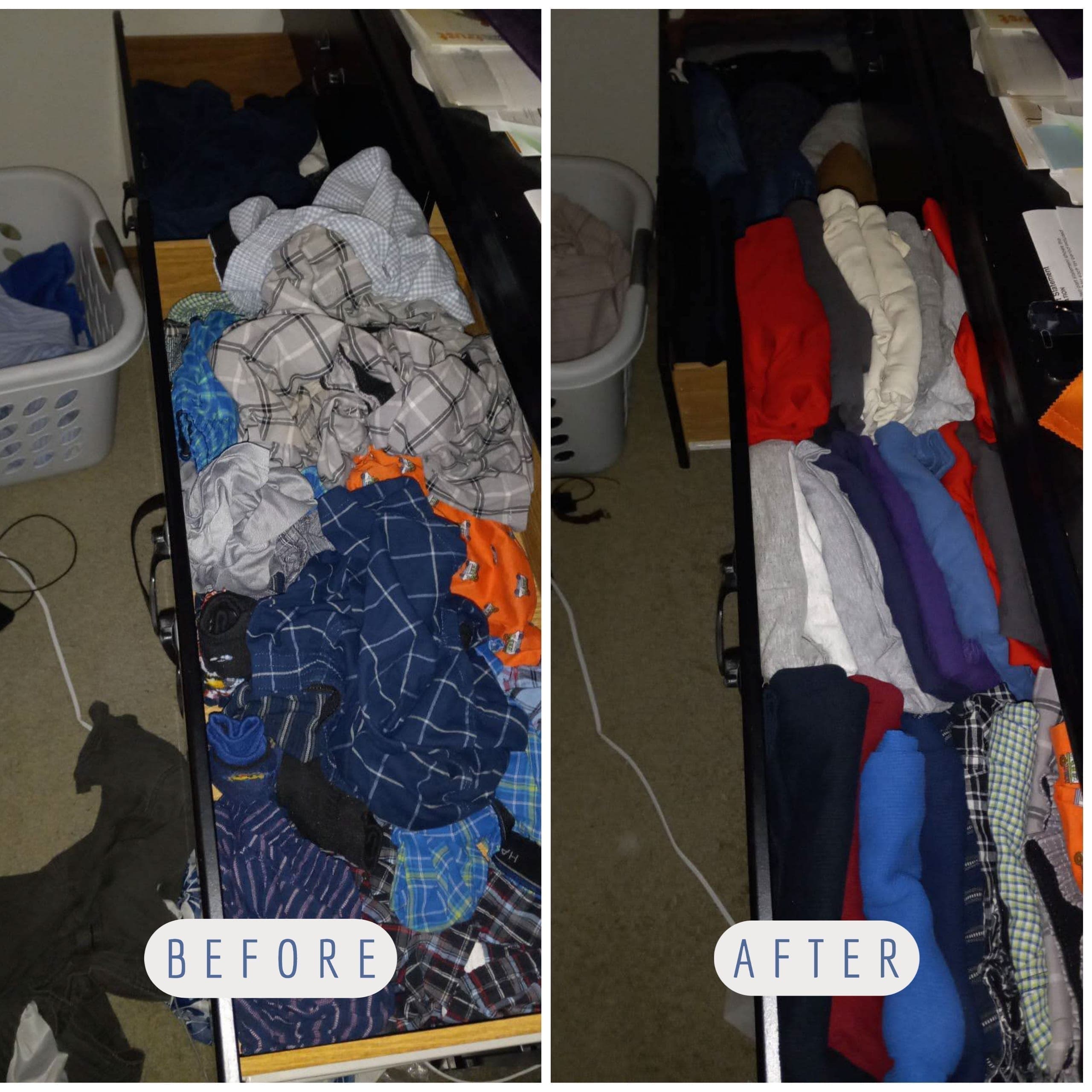 Before and after: packed garage cleaned out and simplified